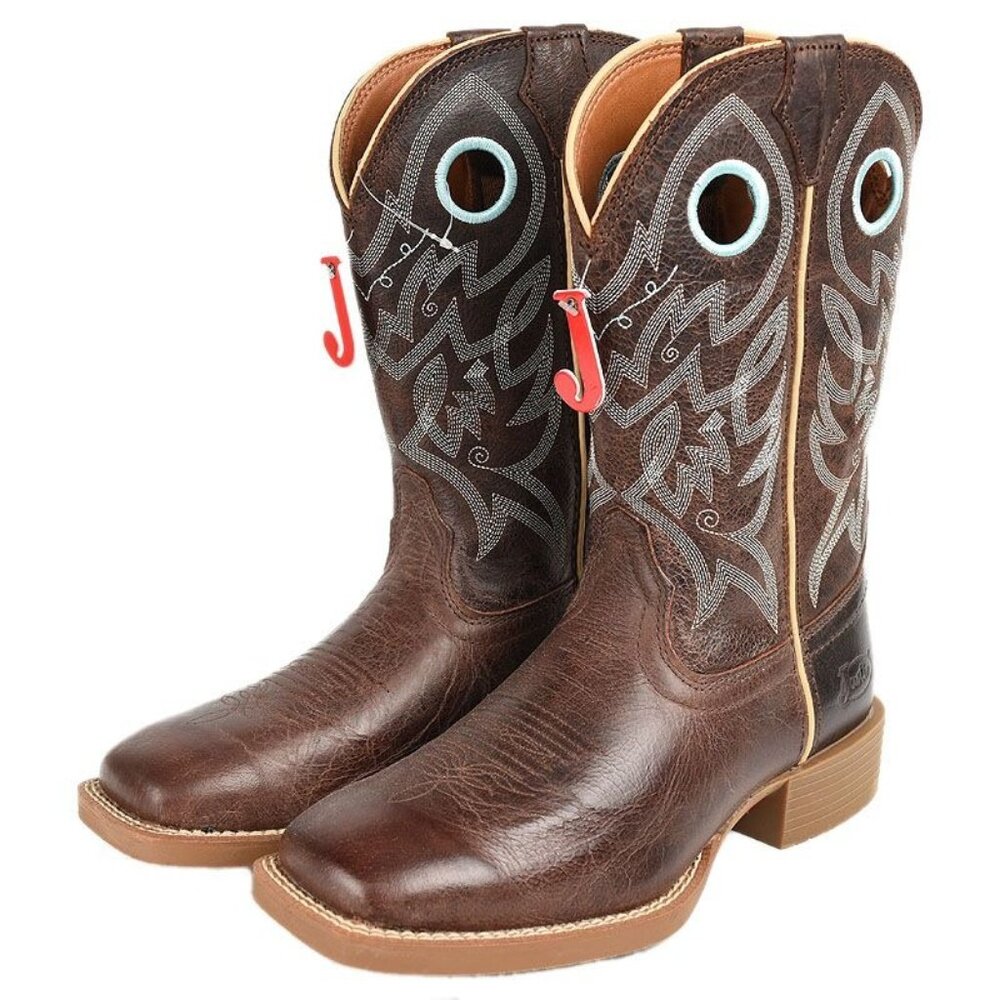 Justin Womens Brown Liberty Square Toe Leather Western Boots 9.5B